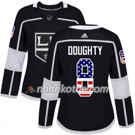 Los Angeles Kings Trikot Drew Doughty 8 Adidas 2017-2018 Schwarz USA Flag Fashion Authentic - Dame